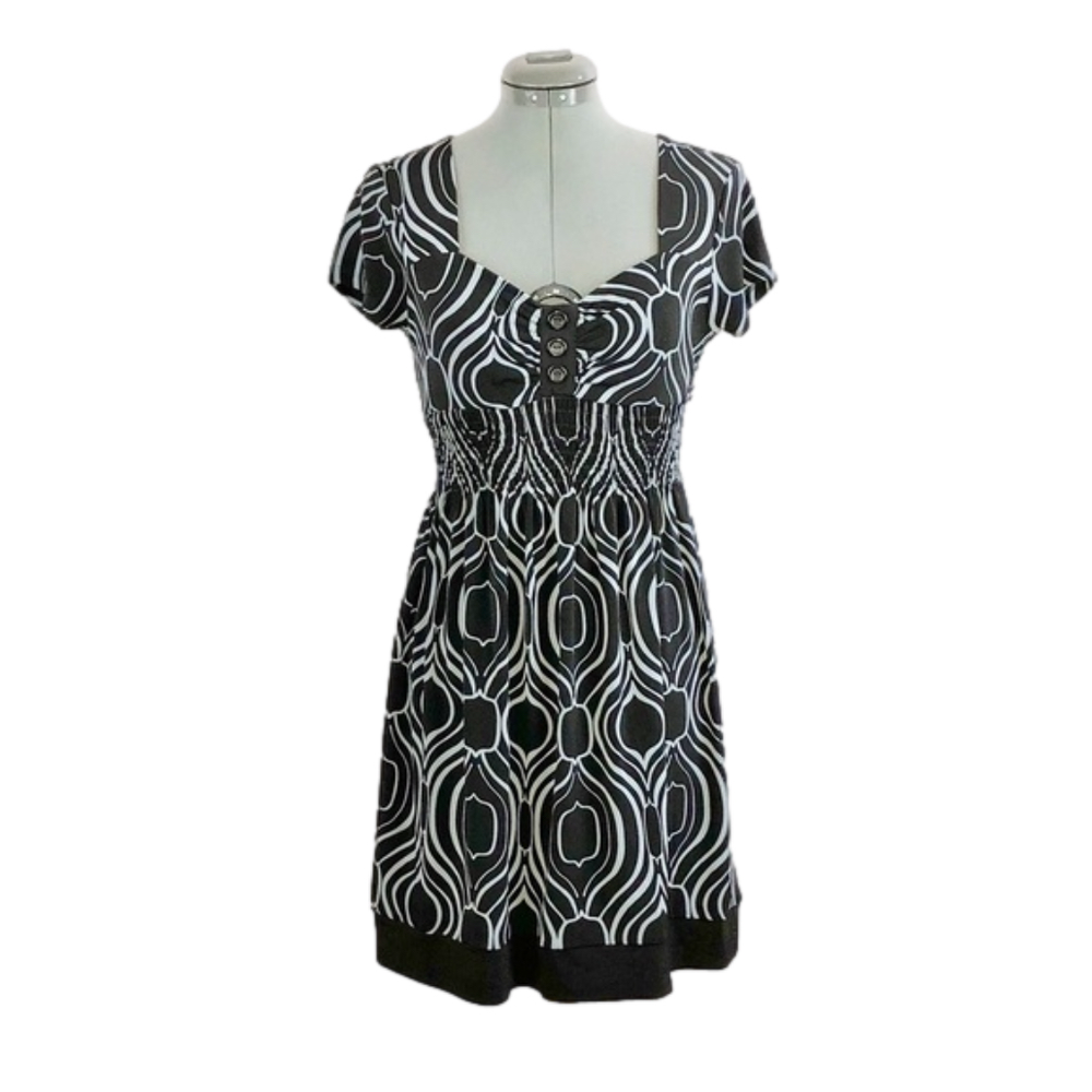 𝅺sweet Storm All Occasion Black & Gray Print Dress
